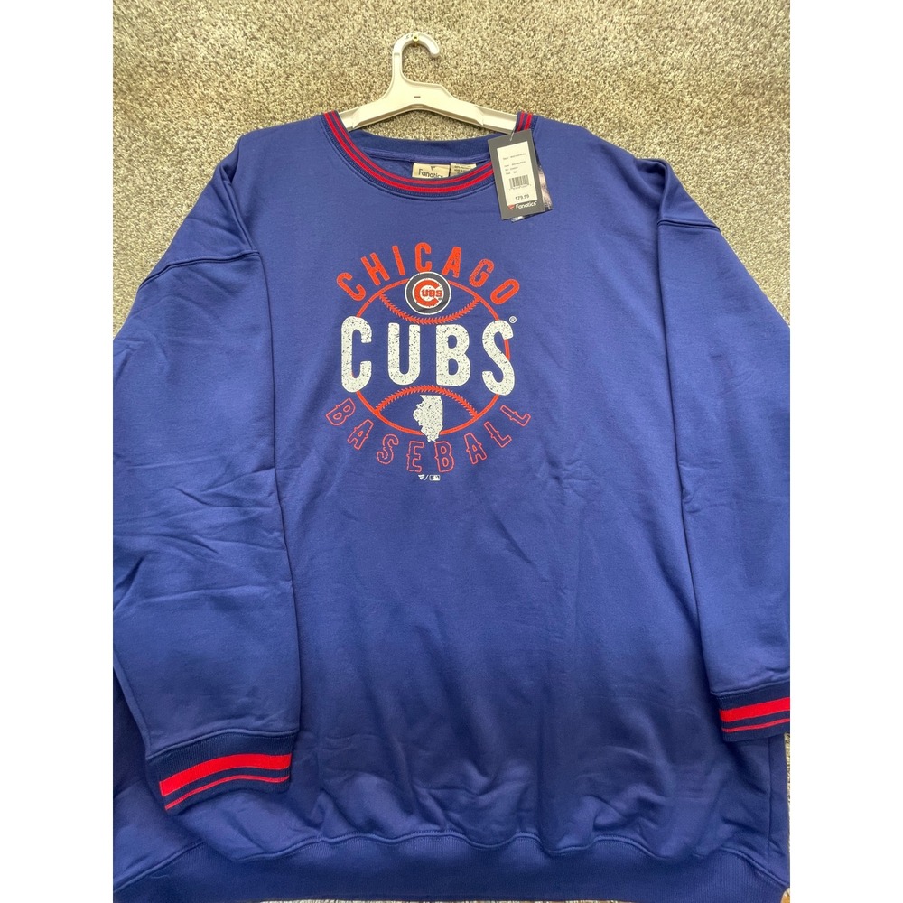 Fanatics Chicago Cubs Sweatshirt Men 5X Royal Blue NEW MLB